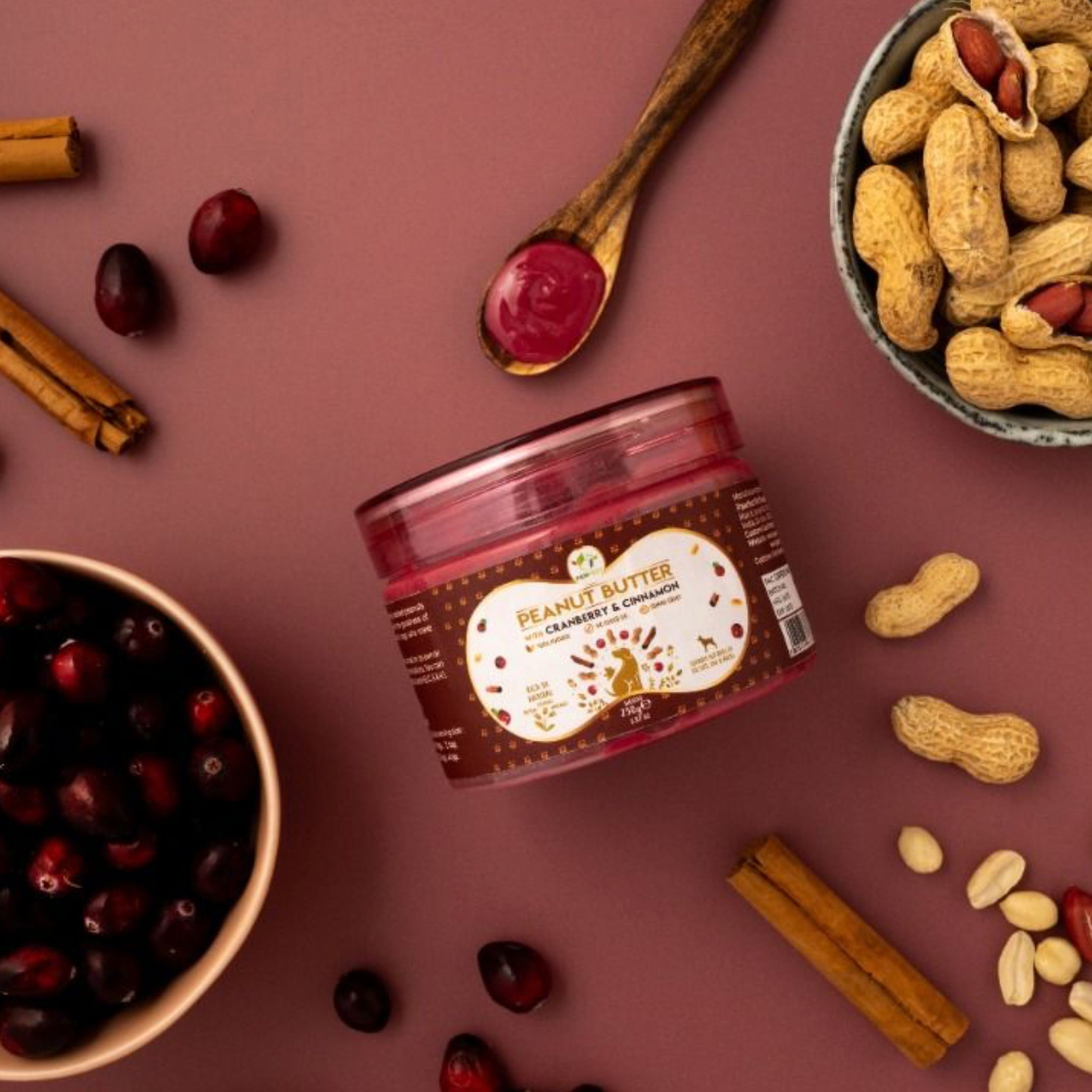 Beurre de cacahuète Canneberge Canelle Pawfect