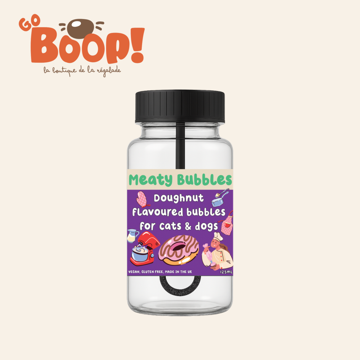 Meaty Bubbles, bulles comestibles au doughnut pour chiens et chats, 125 mL
