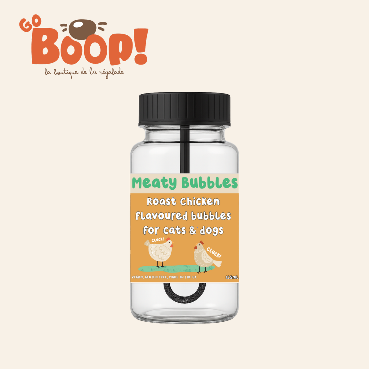 Meaty Bubbles, bulles comestibles au poulet rôti pour chiens et chats, 125 mL