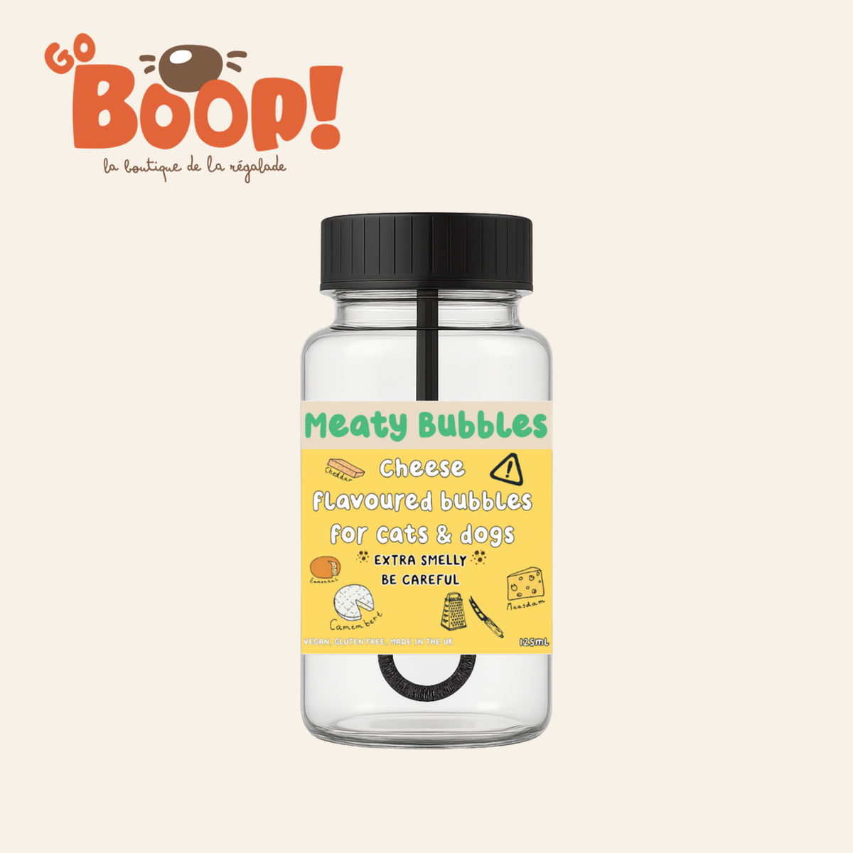 Meaty Bubbles, bulles comestibles au fromage pour chiens et chats, 125 mL