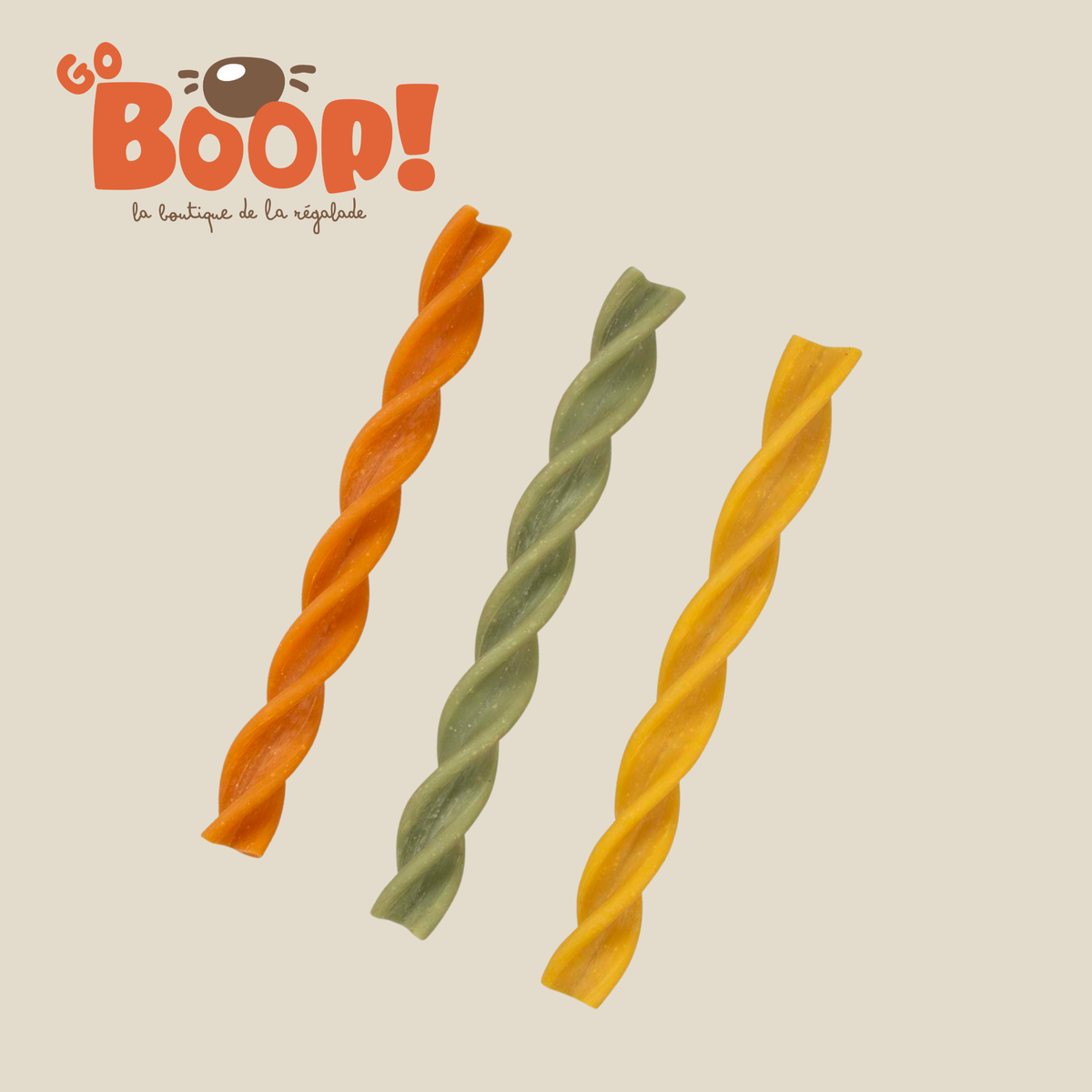 Fruity Dental Swirls (XL-80 cm) – Friandise végétale naturelle pour chien