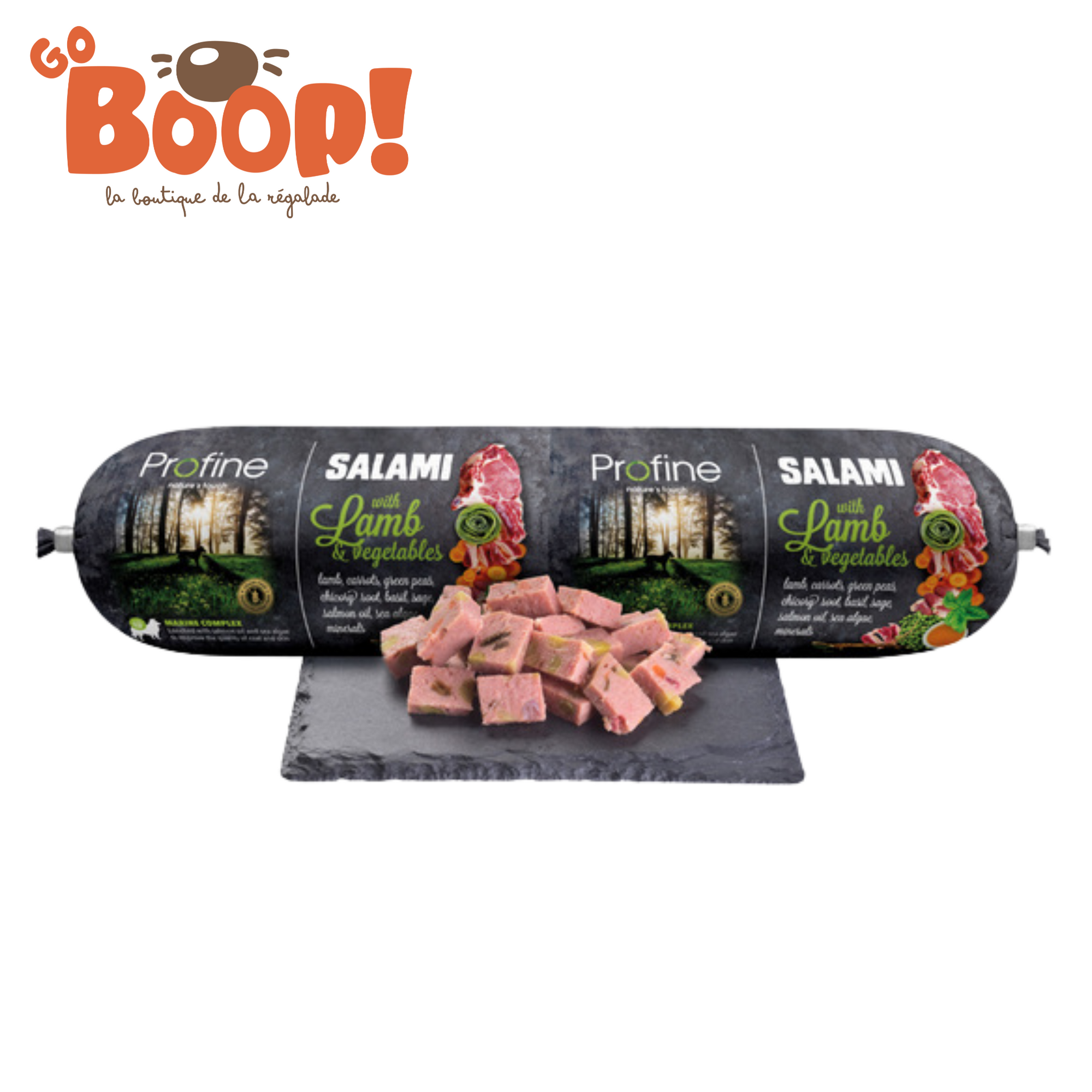 🥩 Profine Salami Agneau & Légumes – Saucisse complète pour chiens adultes (800 g)