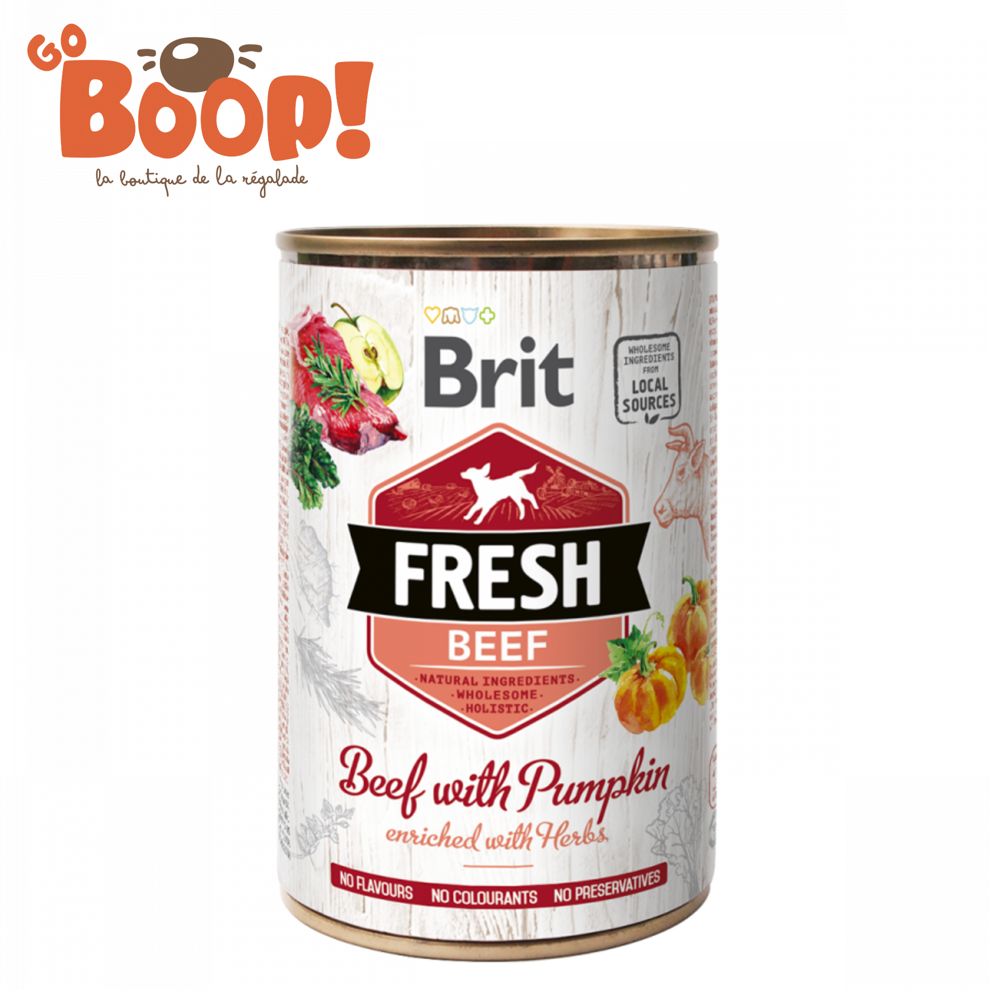 🥩🎃 Brit Fresh Bœuf avec Citrouille – Aliment humide complet pour chiens adultes