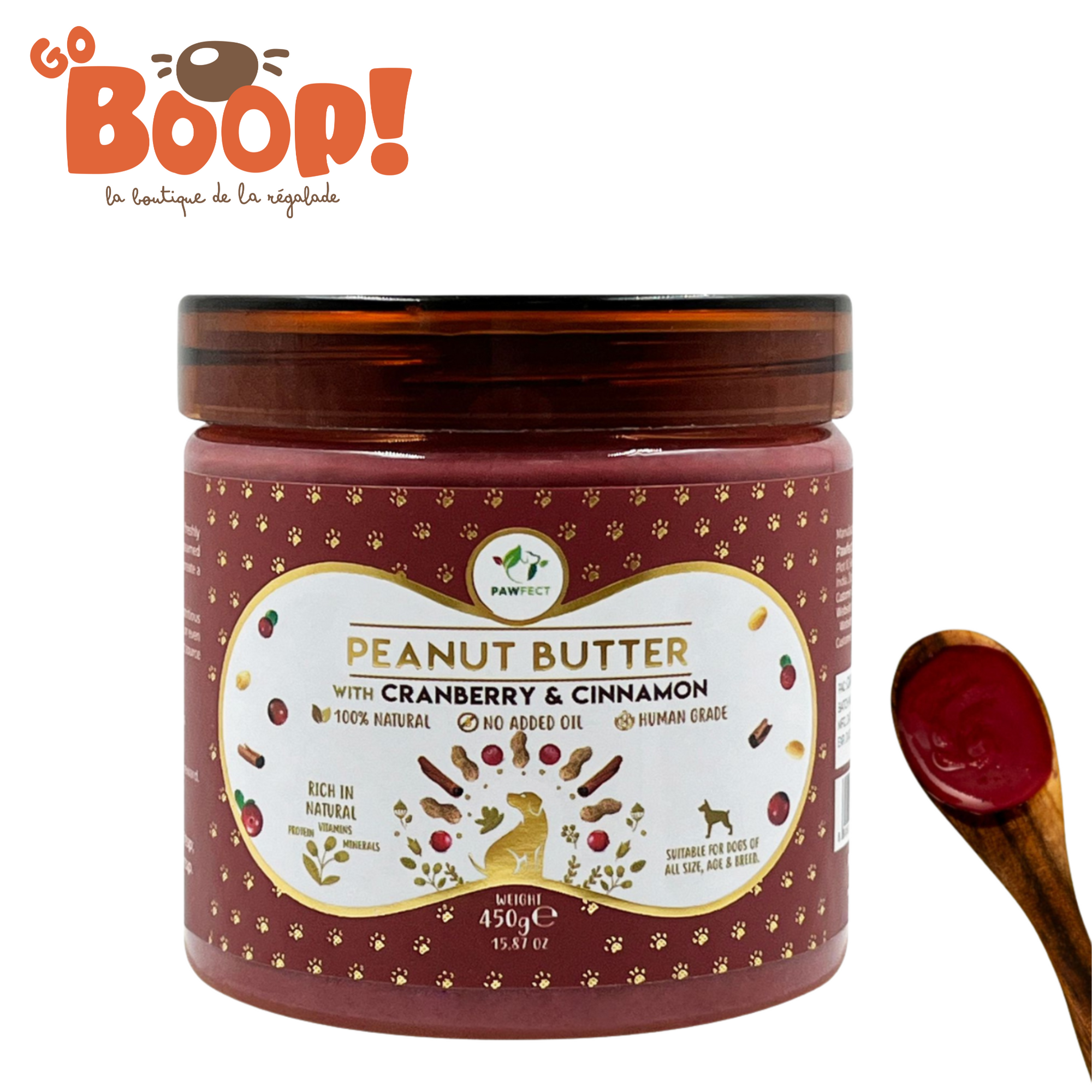 🎉 Pawfect – Beurre de cacahuète canneberge & cannelle  XXL 450 g