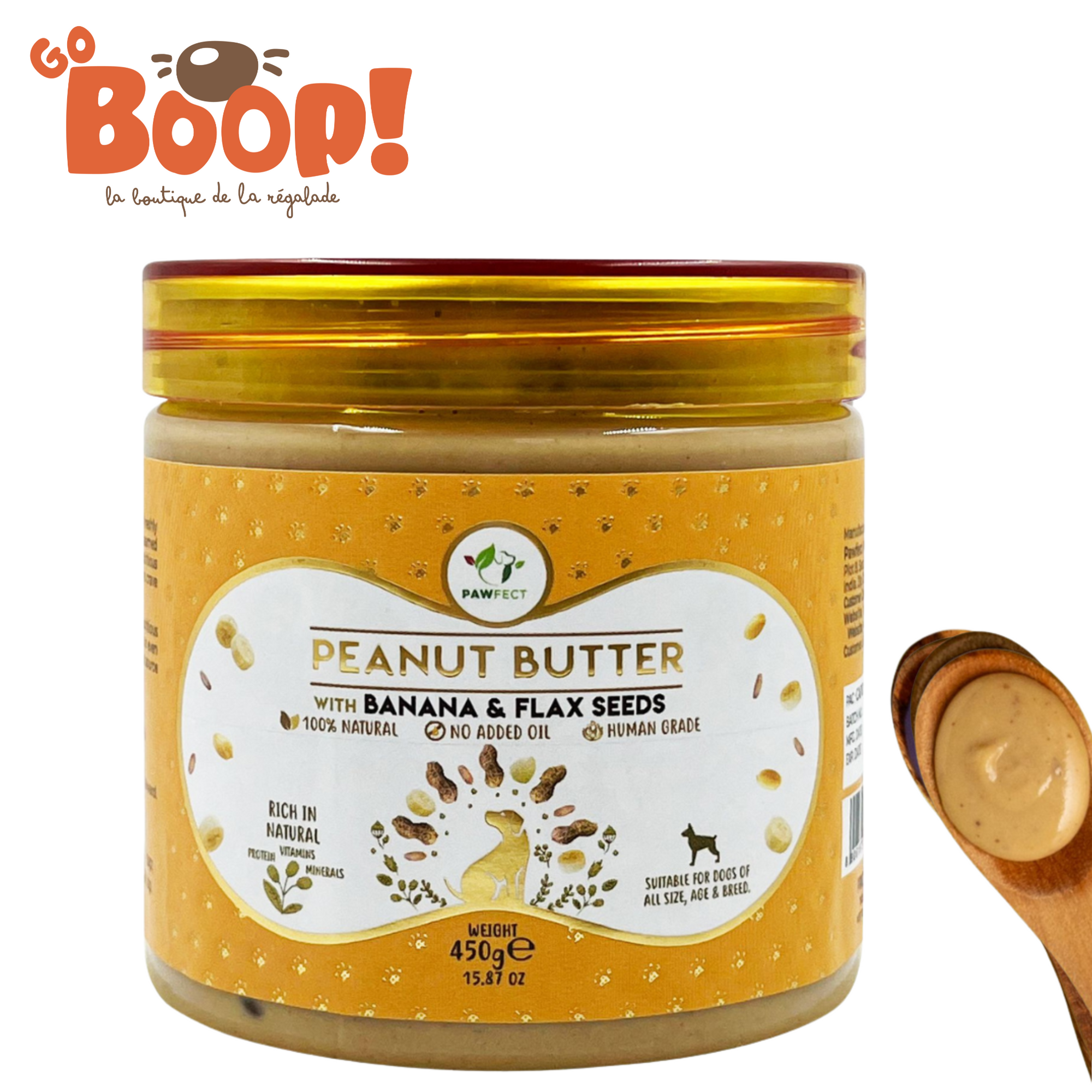 🎉 Pawfect – Beurre de cacahuète Banane Lin  XXL 450 g