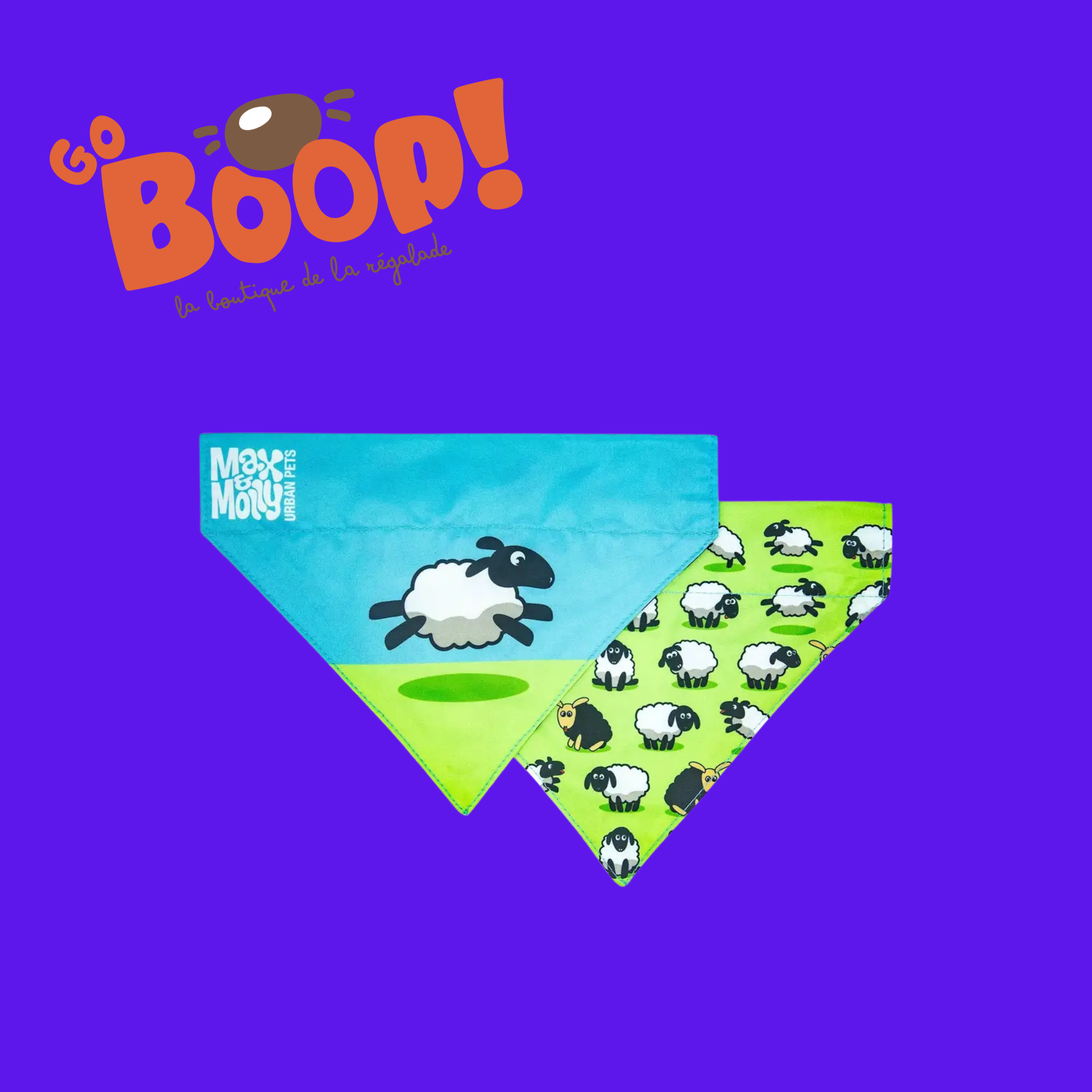 Bandana réversible - Funky Sheep 🐑🖤