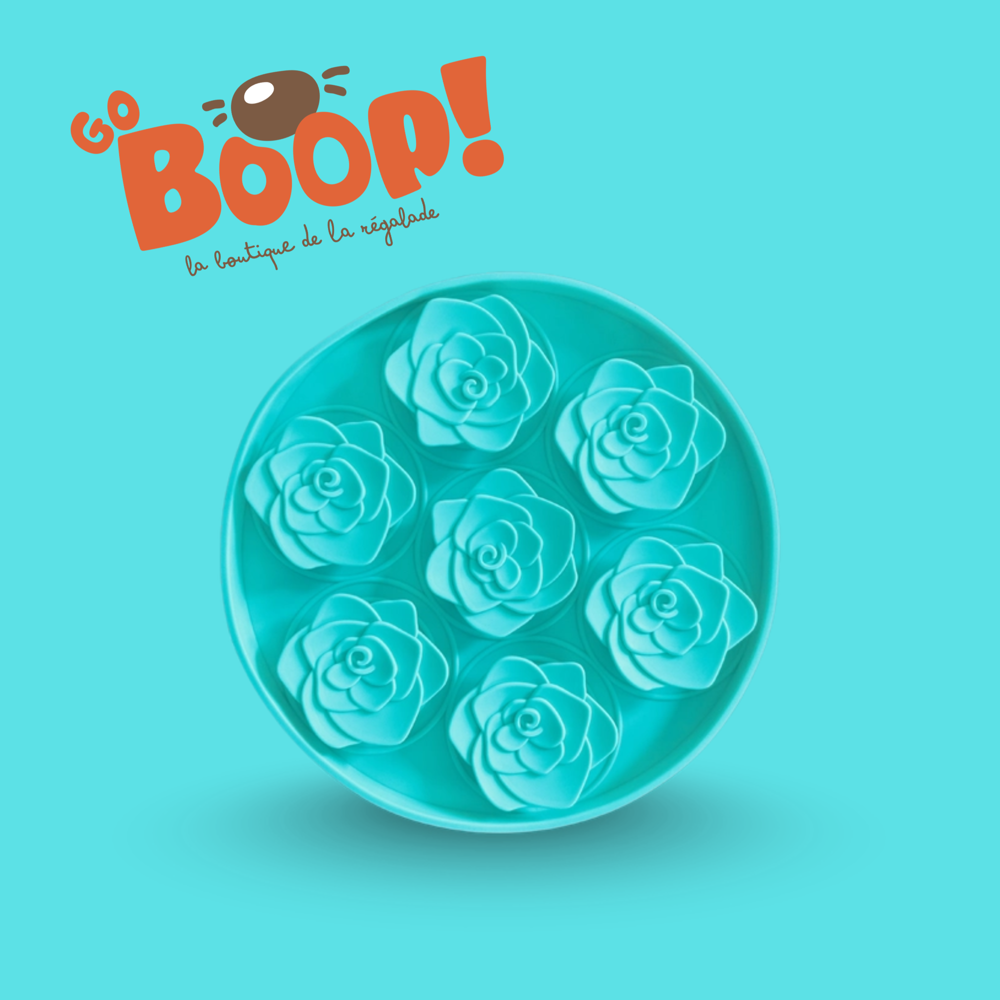 Assiette de léchage Flower Power Turquoise