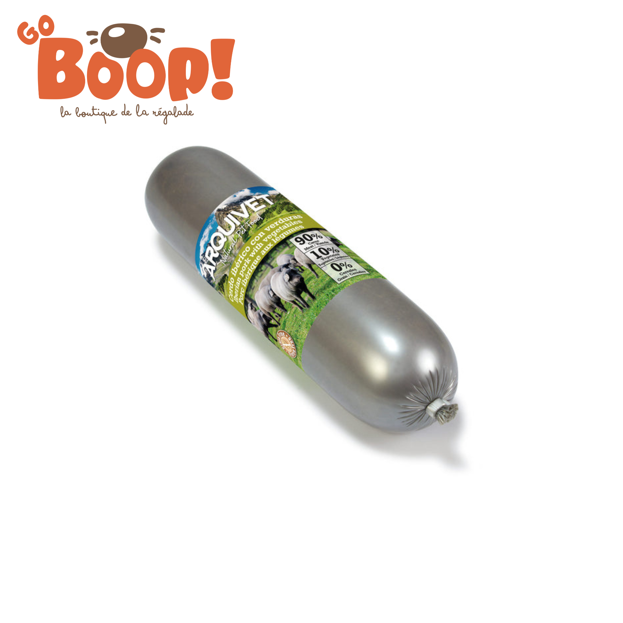 Saucisse de Porc ibérique & Légumes pour Chien 500G