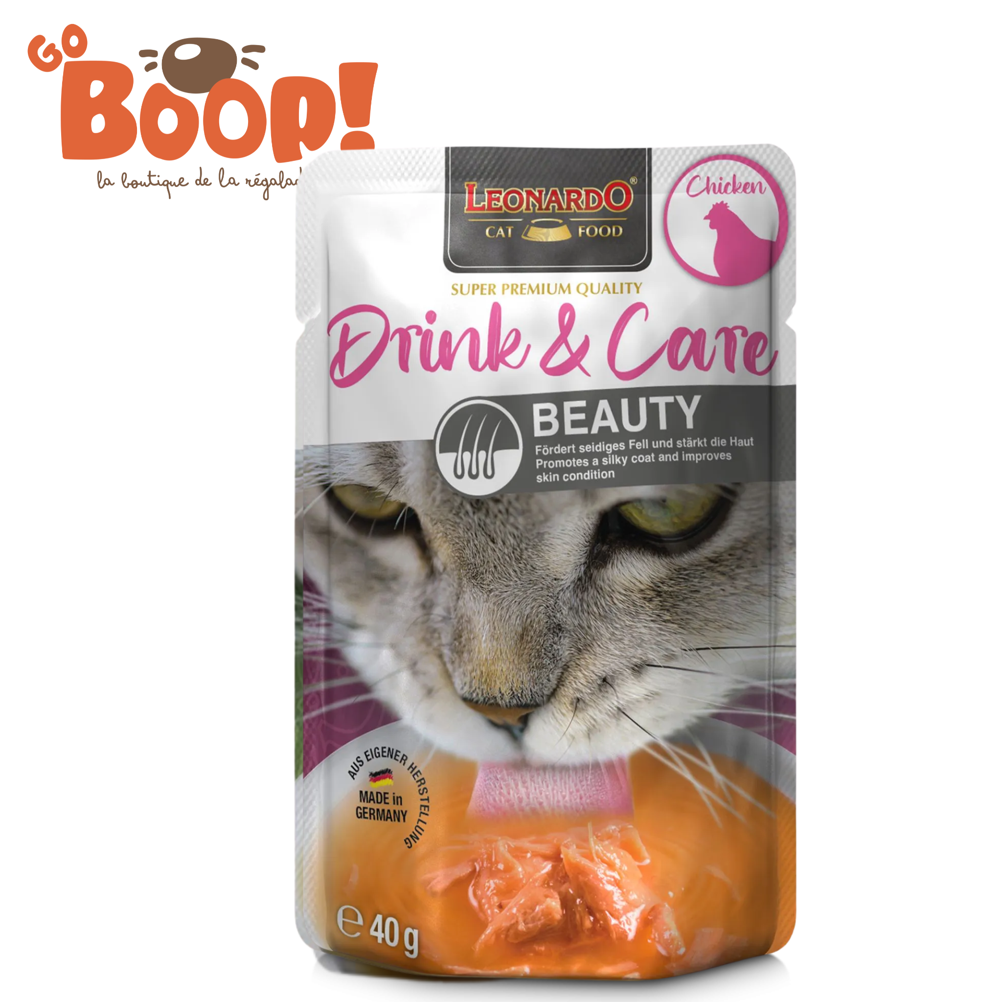 🌸 Leonardo Drink & Care Beauty – Bouillon au Poulet pour Chats