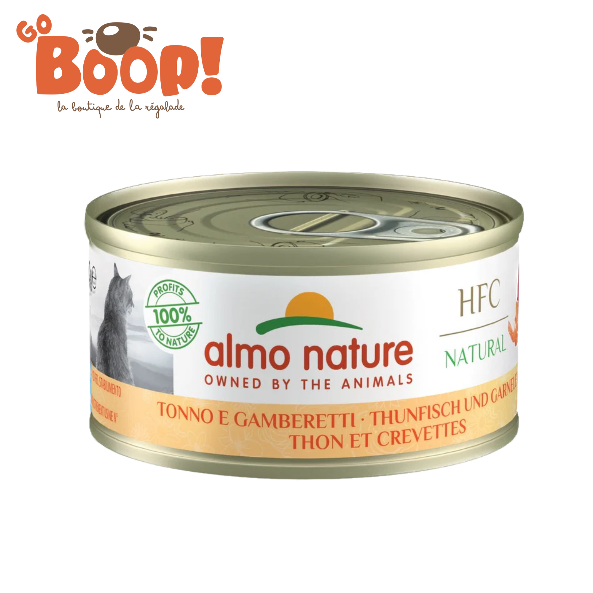 🐟 HFC Natural Chat — Boîte Thon & Crevettes