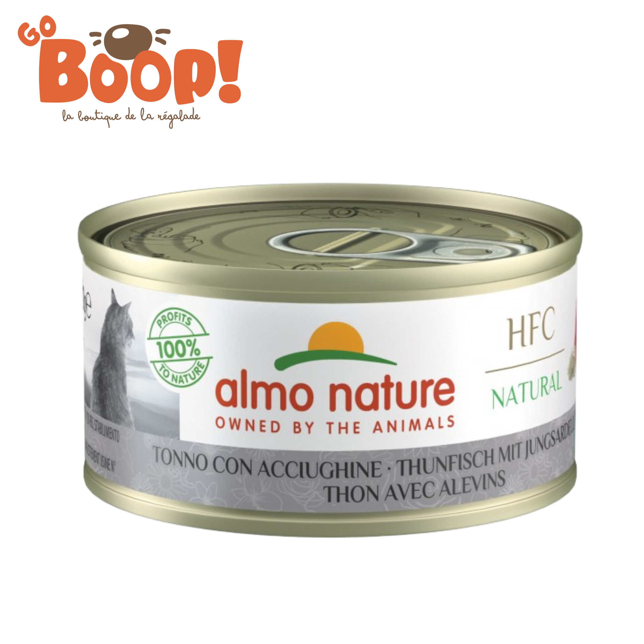 🐠 Almo Nature HFC Natural Adult Cat — Boîte Thon & Alevins – 70 g