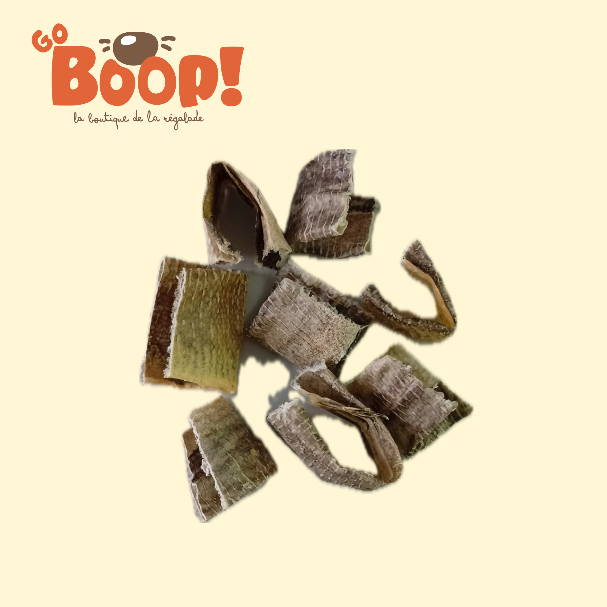 Bouchées de peau de cabillaud 🐟 (100g) - Friandise naturelle pour chien