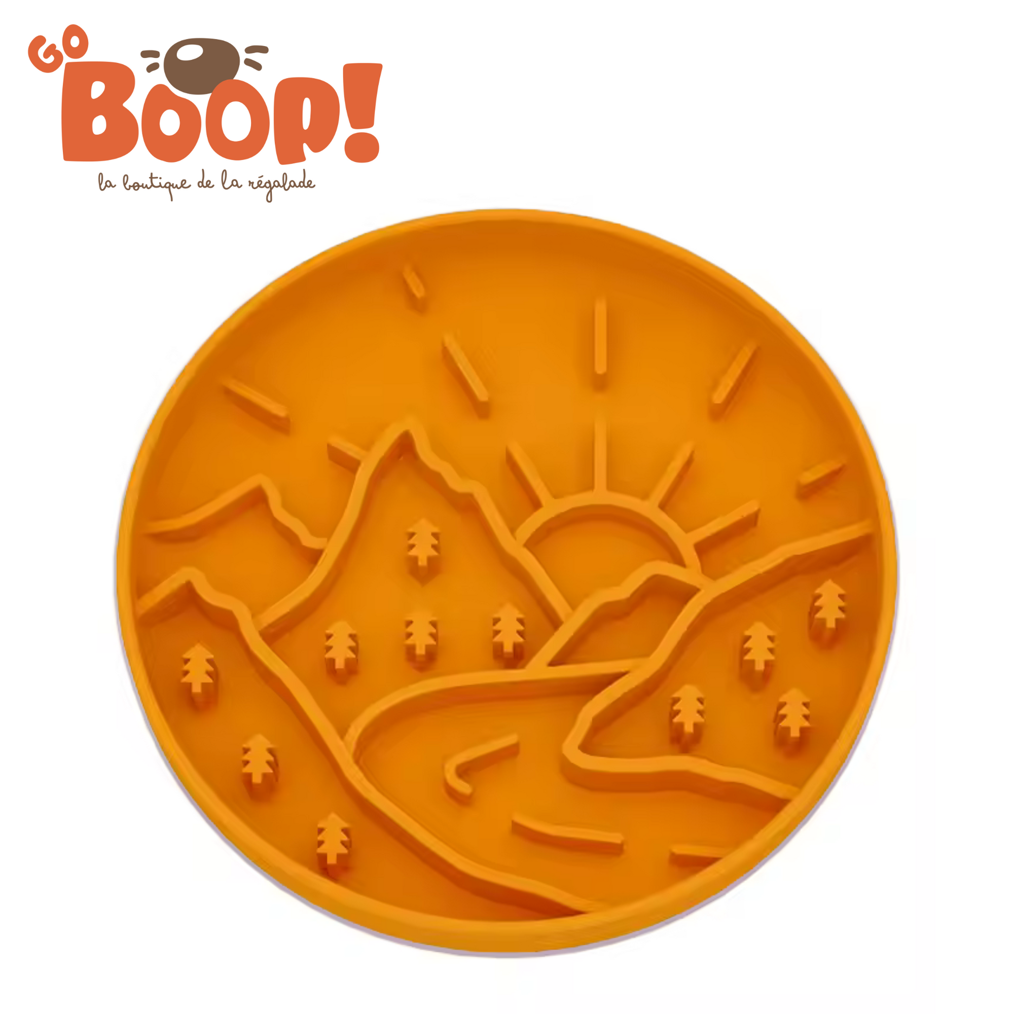 Assiette de léchage ventouse - Mountain Orange