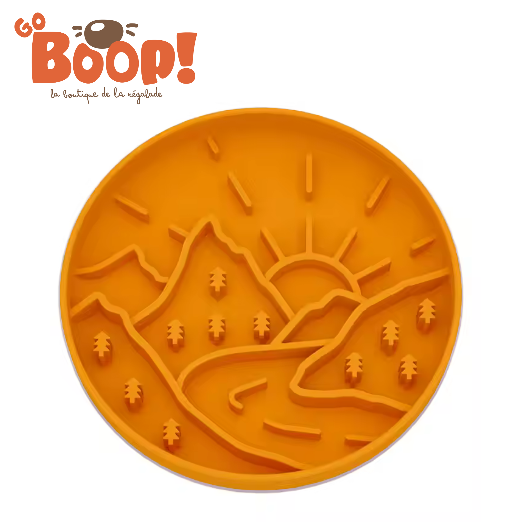 Assiette de léchage ventouse - Mountain Orange