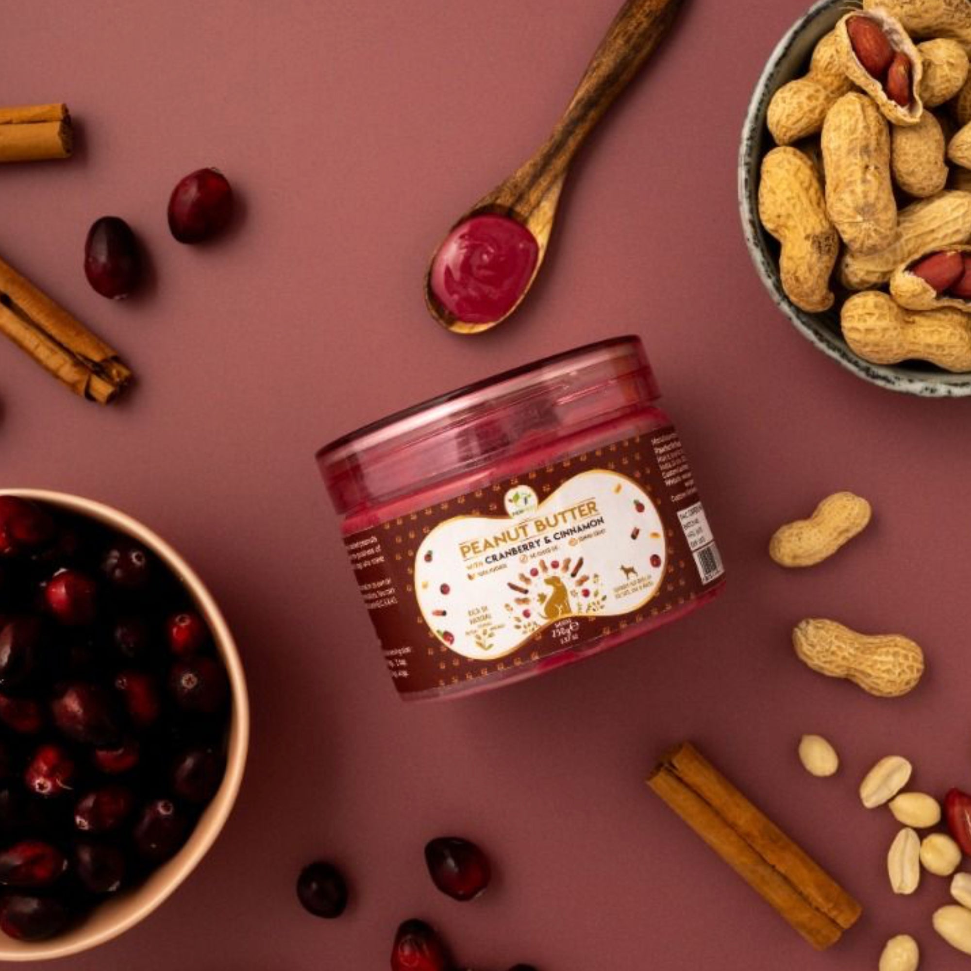 Beurre de cacahuète Canneberge Canelle Pawfect