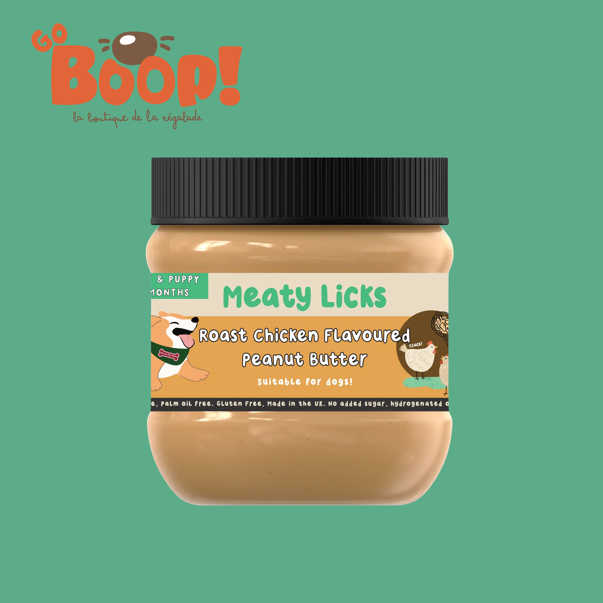 Beurre de cacahuète pour chien Poulet rôti 🍗 - Meaty Licks (400g)