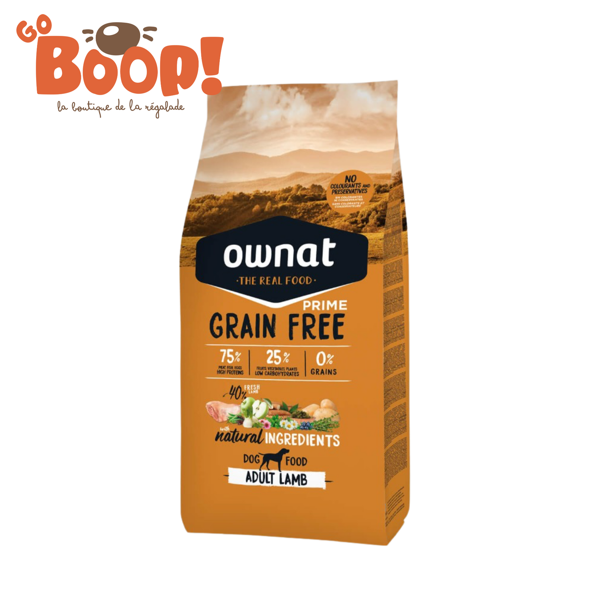 🐑 OWNAT GF Prime Adult Lamb — croquettes “agneau & sans céréales” pour chiens adultes